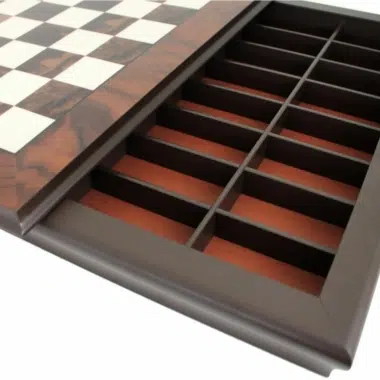 Alternative view of Lanzichenecchi Chess Pieces and Walnut and Maple Wood Chess Board