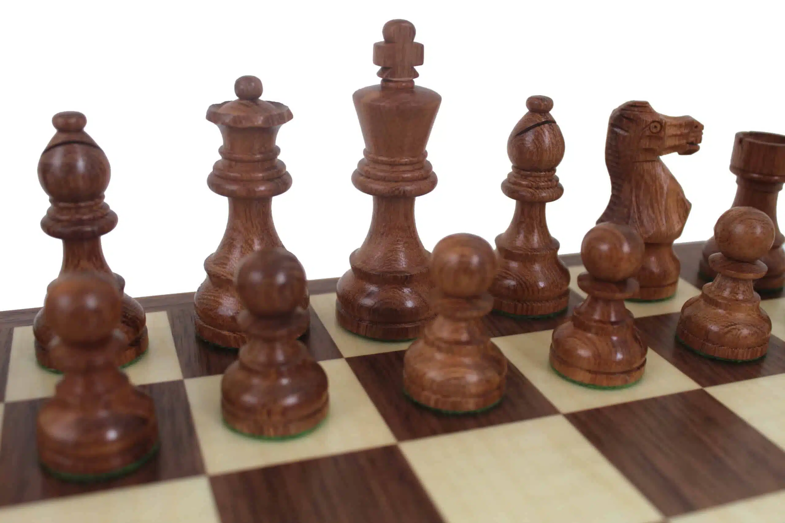 Classic VII Chess Board and Chess Set in Golden Rosewood - Image 2