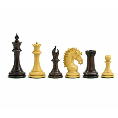 Sheffield chess set in rosewood, complete row of all six pieces