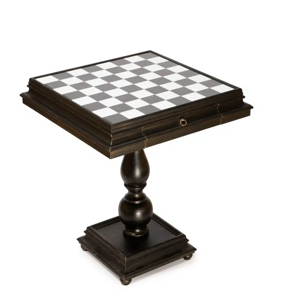 Tilia Chess Table in Lime Wood with Tuscan Alabaster Top - Image 3