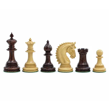 Lemington rosewood chess pieces, king, queen, bishop, knight, rook and pawn