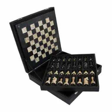 Alternative view of "Ancient Temple" Chess Board and Chess Set