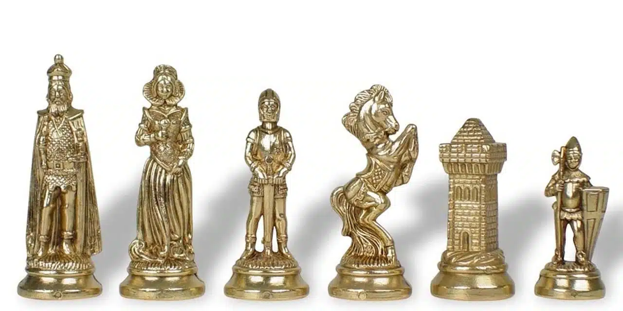 Mary Stuart X Set Dark Wood Chess Board and Metal Chess Set - Image 6