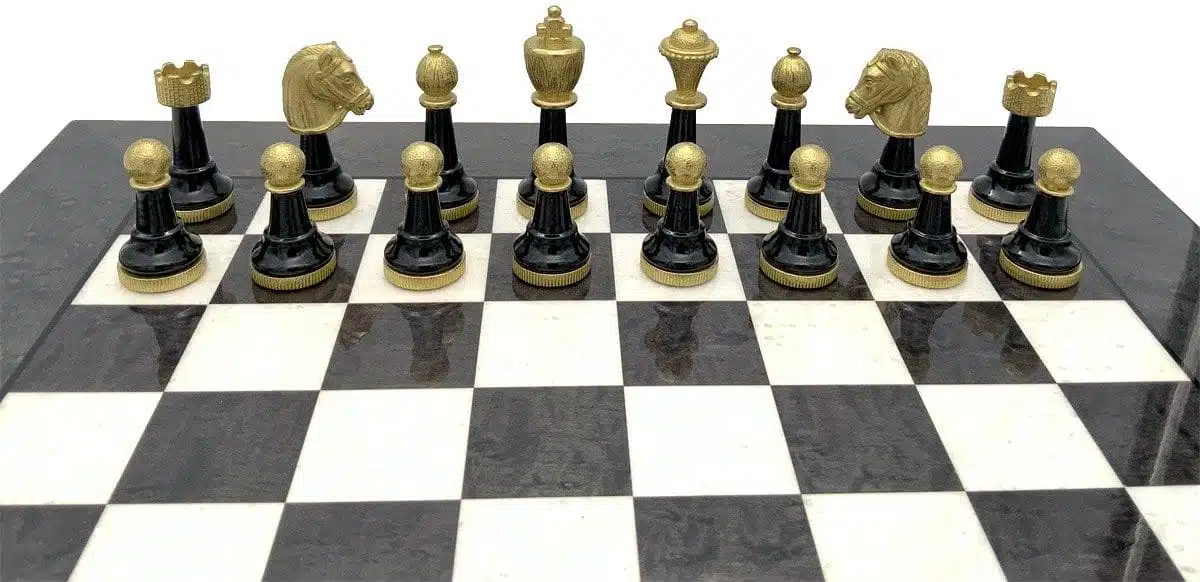 Staunton Design III Chess Set with Maple and Briar Wood Chess Board and Metal and Wood Chess Pieces - Image 4