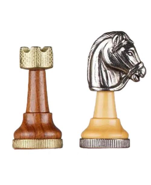 Classic II Chess Set in Solid Wood and Metal - Image 4