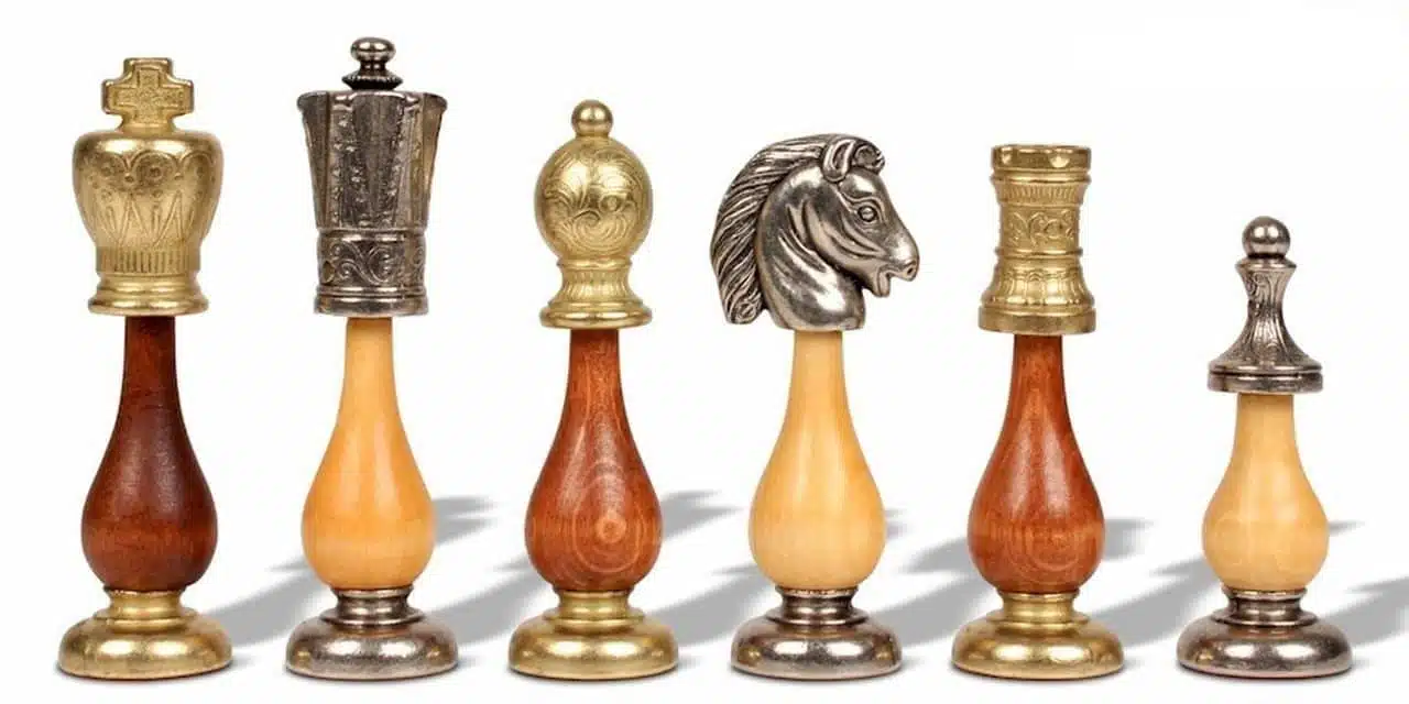 Arabic Style VIII Chess Set with Storage Board and Wood and Metal Staunton Chess Pieces - Image 9