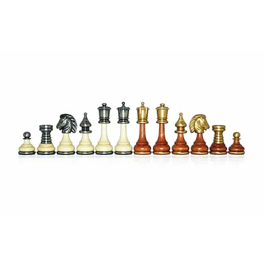 "Large Persian" Chess Set in Wood and Solid Brass