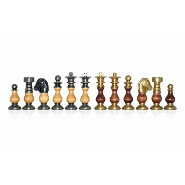 "French" Chess Set in Wood and Solid Brass
