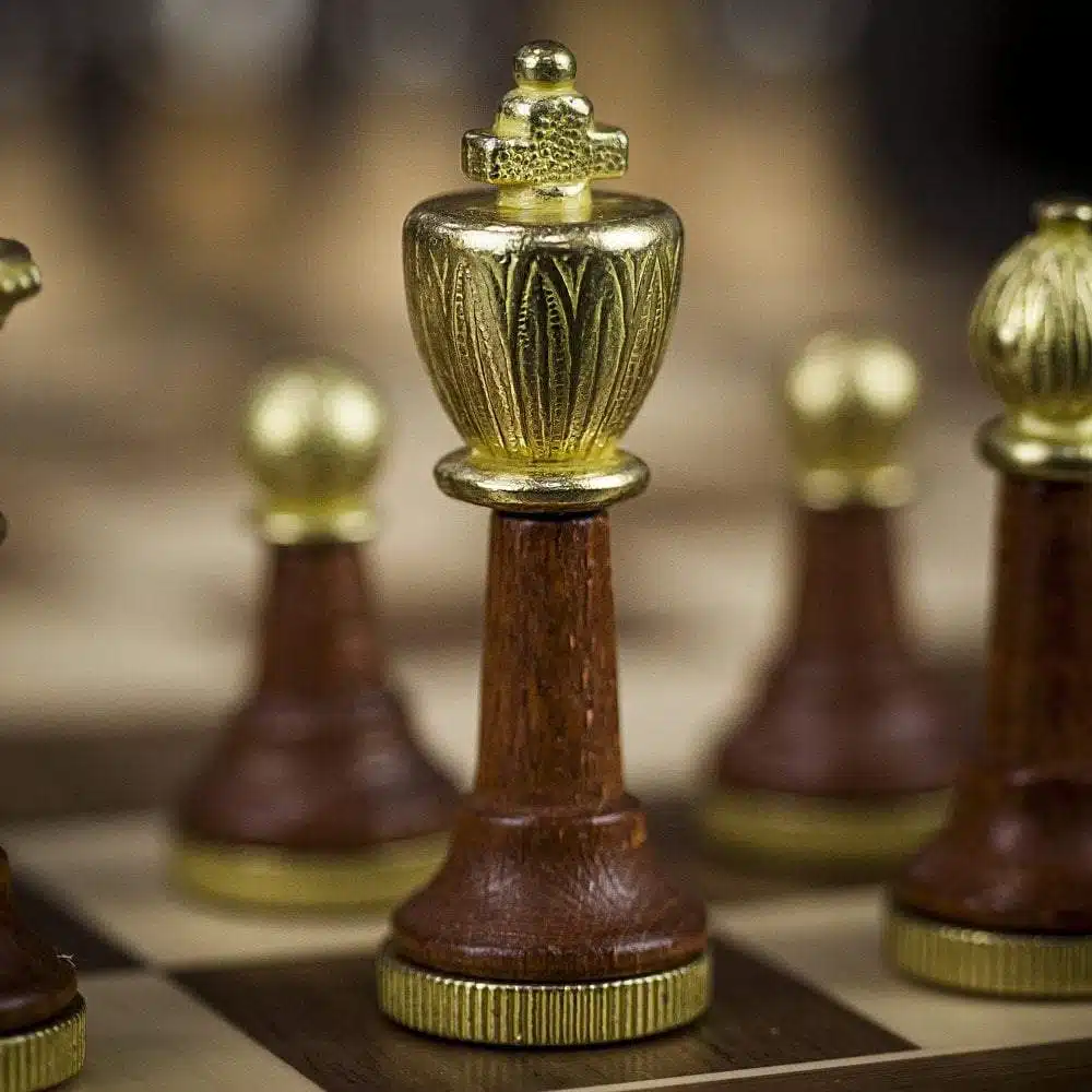 Classic II Chess Set in Solid Wood and Metal - Image 7
