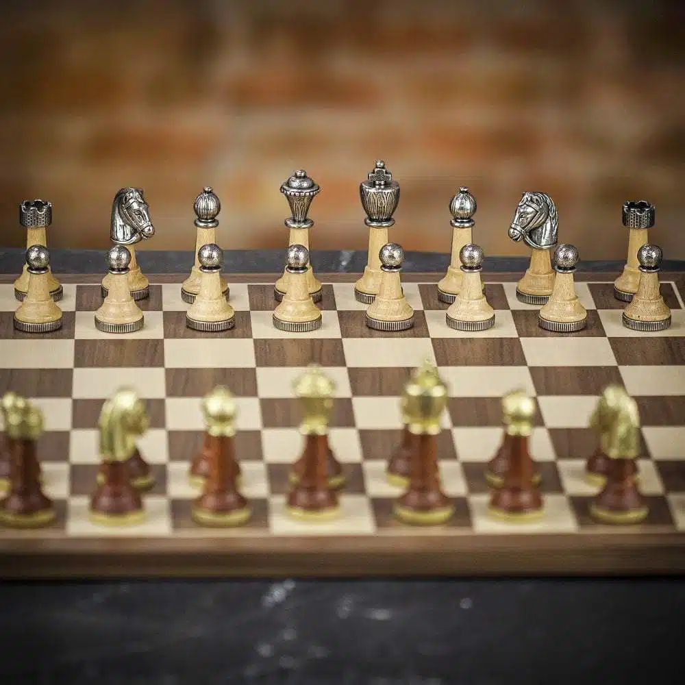 Classic II Chess Set in Solid Wood and Metal - Image 9