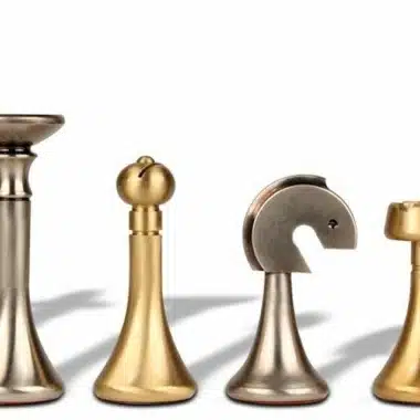 Contemporary Solid Brass Chess Set