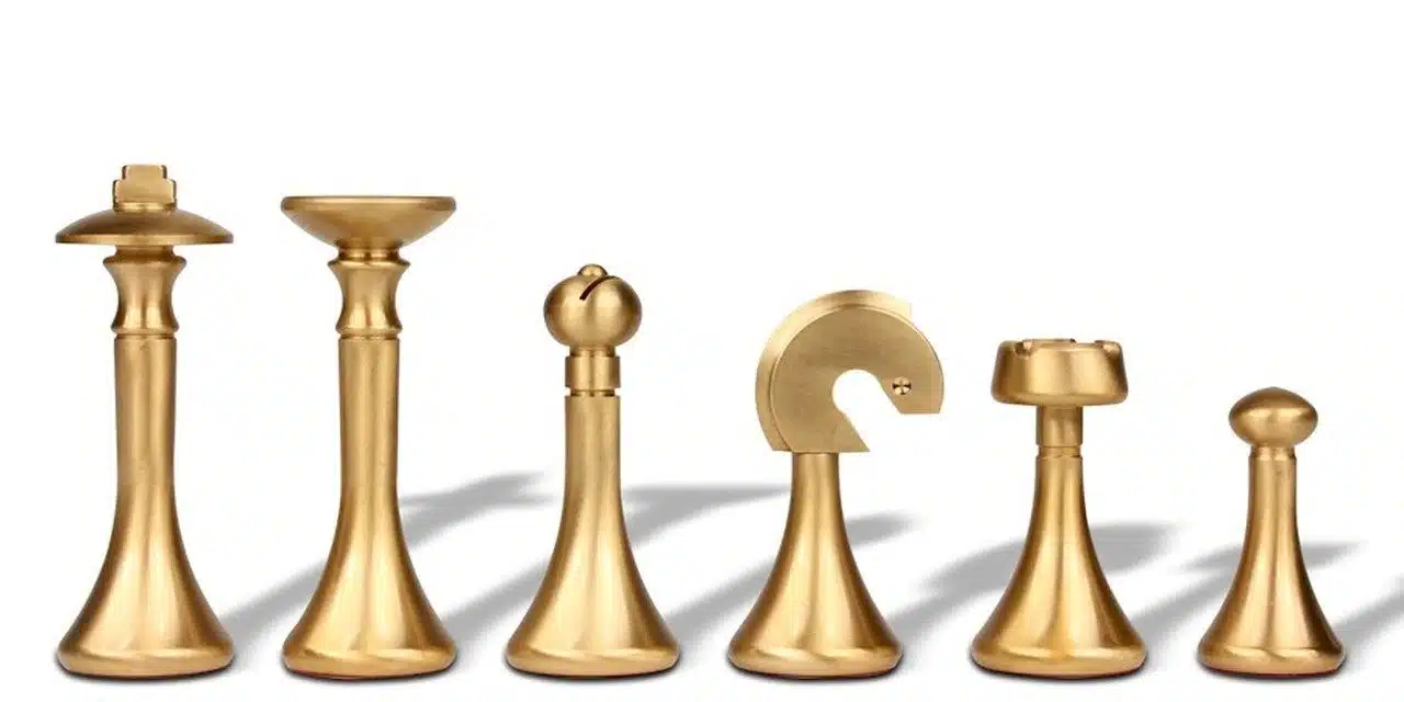 Contemporary Blue Set – Maple Wood Chess Board & Solid Brass Chess Set - Image 10