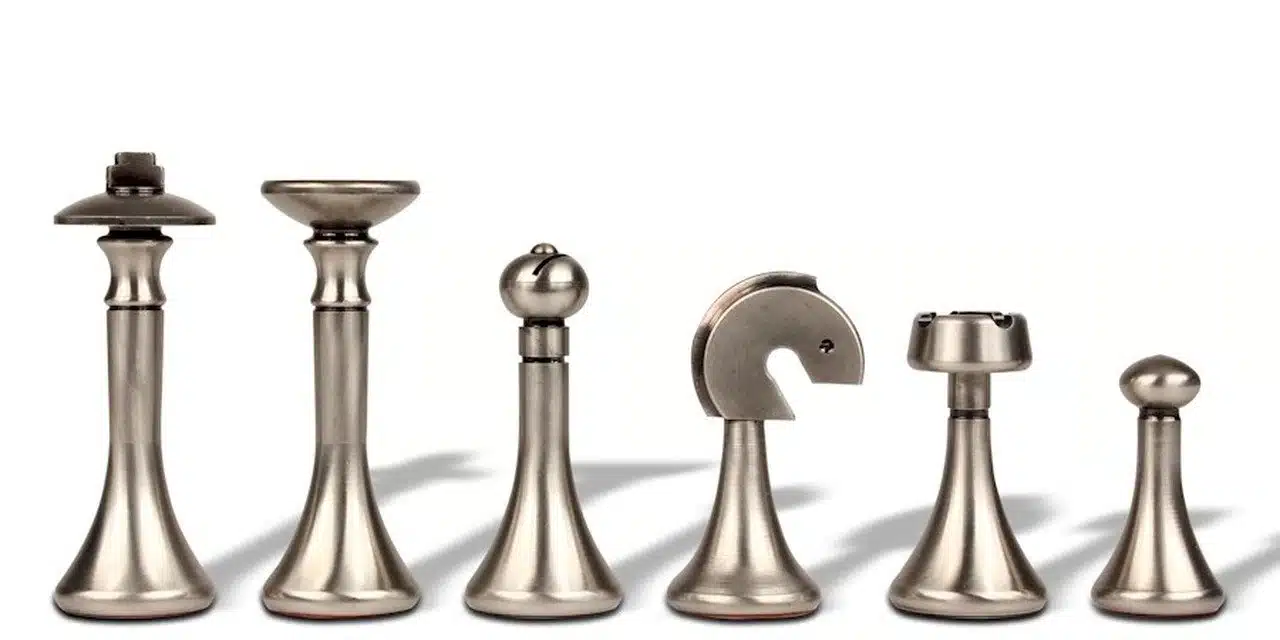 Contemporary Blue Set – Maple Wood Chess Board & Solid Brass Chess Set - Image 11