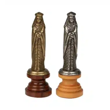 Alternative view of Medieval Chess Set in Wood and Solid Metal
