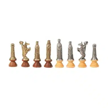 Medieval Chess Set in Wood and Solid Metal