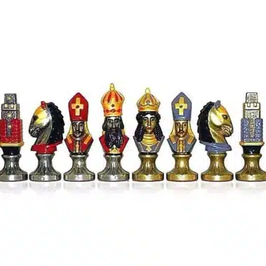 Jeu d'Echecs en Métal Peint à la Main