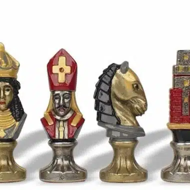 Hand-Painted Medieval II Metal Chess Set