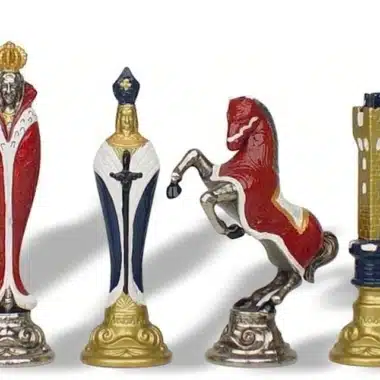 Renaissance Hand-Painted Metal Chess Set