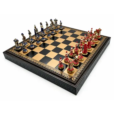 Mary Stuart III set viewed from the front, faux leather board and painted pieces