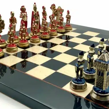Mary Stuart IV Chess Board & Hand-Painted Metal Chess Set