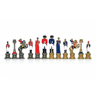 Hand-Painted Metal Chess Set "Napoleon"