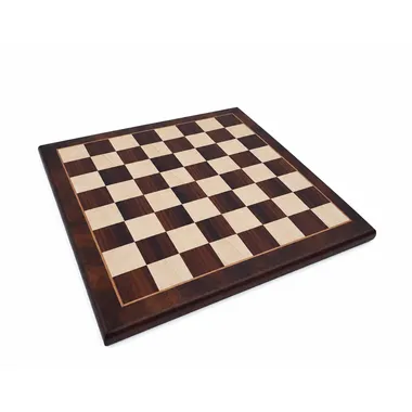 Chess board in maple and rosewood, diagonal view