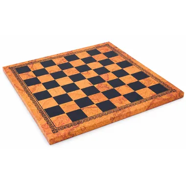 World Map faux leather chess board, diagonal overview