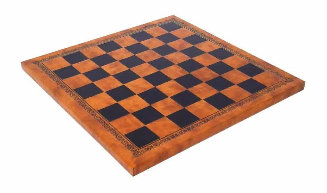 Camelot King Arthur II Chess Set with Faux Leather Chess Board & Solid Wood and Metal Chess Pieces - Image 3