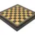 Black Faux Leather Chess Board with Storage Compartment - 35 x 35 cm