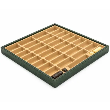 Open internal storage compartment, view of empty slots
