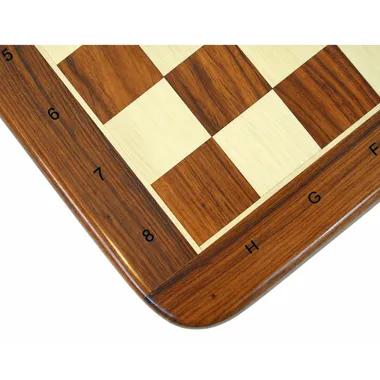 Alphanumeric chess board, corner detail with engraved coordinates