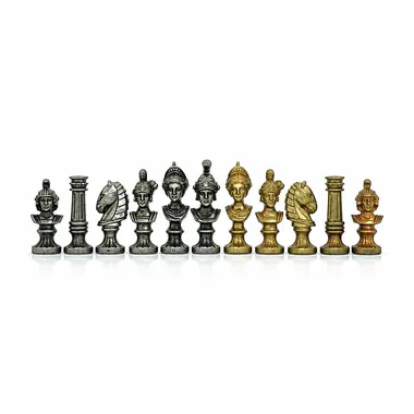 Chess Set in Metal "Roman Busts"