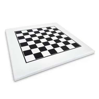 Large chessboard in white lacquered wood, overview of the squares