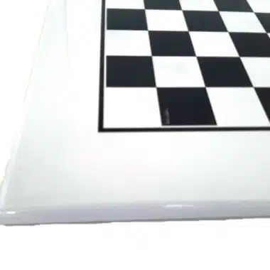 Alternative view of Large White Lacquered Wooden Chess Board