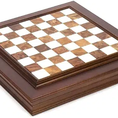 Solid Wood Chess Board with Marble Top and Storage Compartment