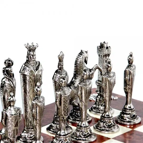 Florentine Renaissance III Chess Set and Pedestal Chess Board with Storage Drawer - Image 4