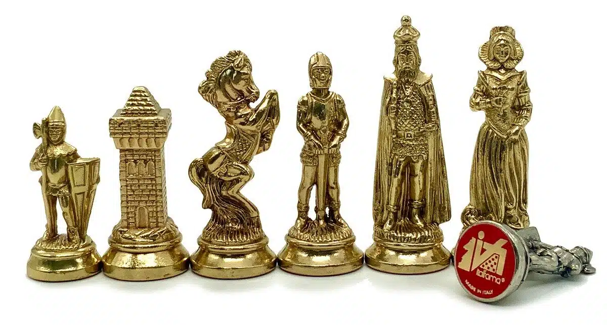 Mary Stuart X Set Dark Wood Chess Board and Metal Chess Set - Image 8