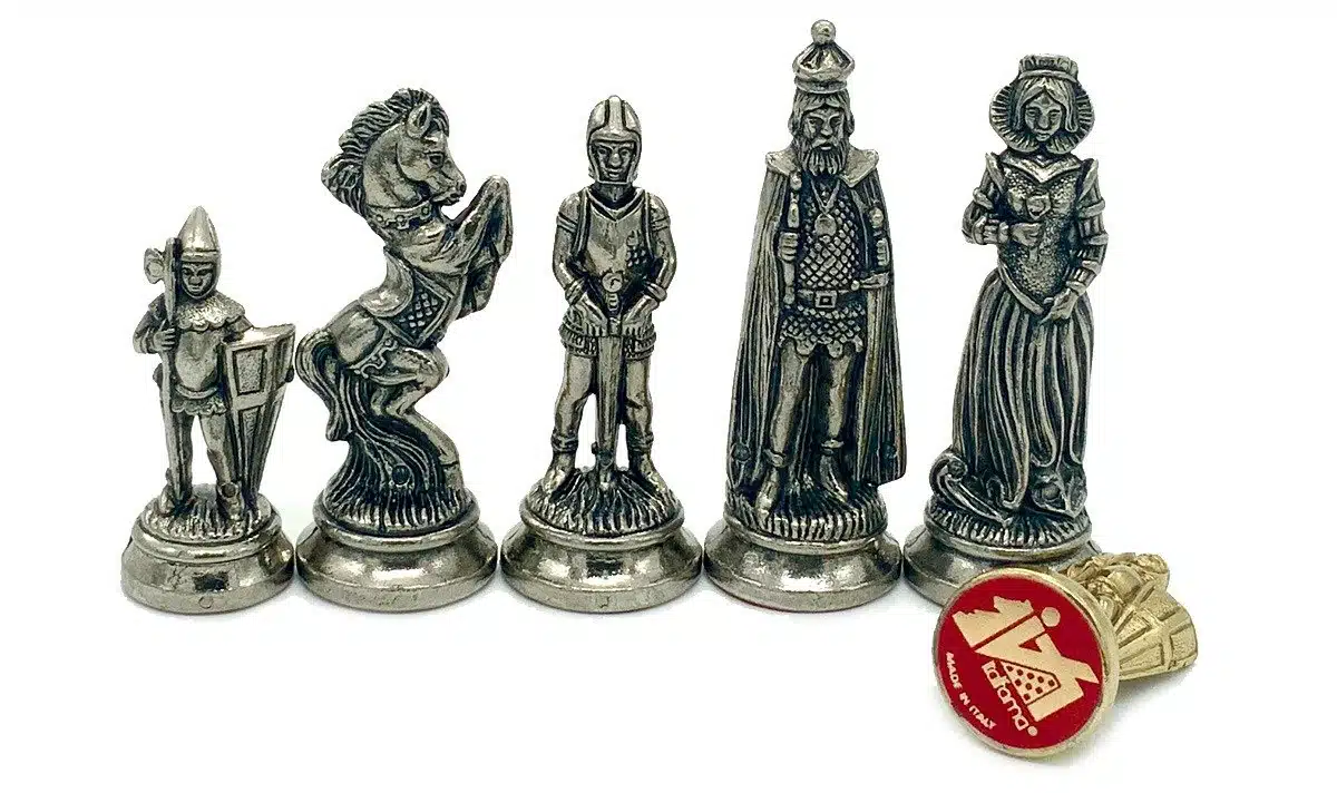 Mary Stuart X Set Dark Wood Chess Board and Metal Chess Set - Image 7