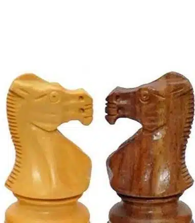 Acacia Wood Chess Set with Genuine Leather Chess Board - Image 5