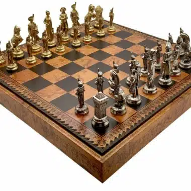 Grand Napoleon II Chess Set with Storage Chess Board and Metal Chess Pieces
