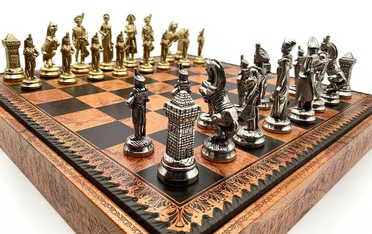Grand Napoleon II Chess Set with Storage Chess Board and Metal Chess Pieces - Image 4