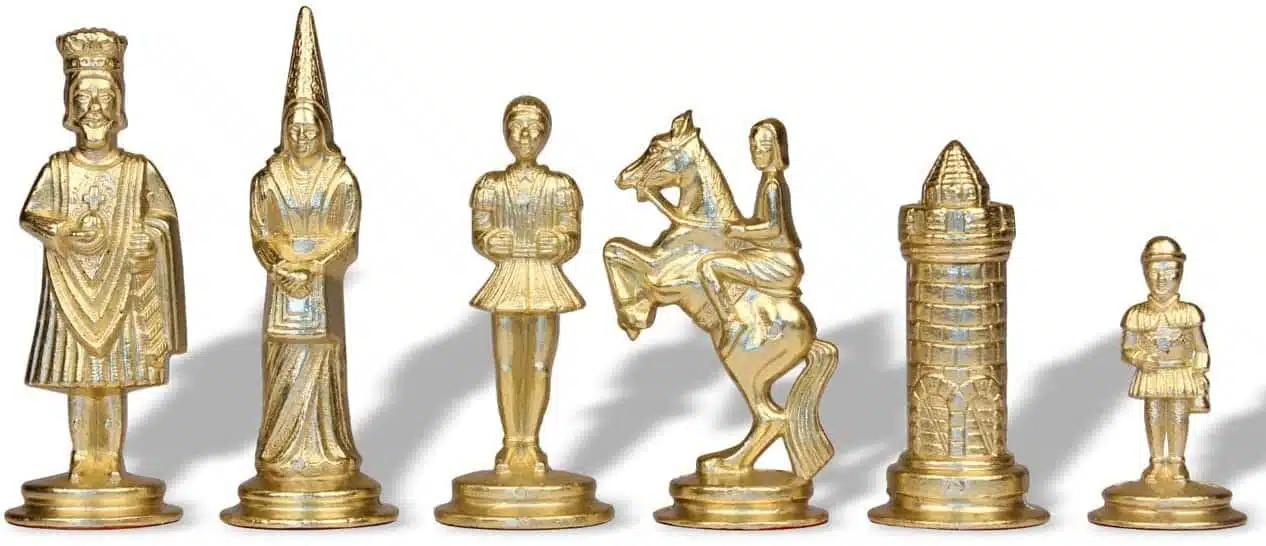 Camelot King Arthur VI Chess Set with Elm and Burr Wood Chess Board and Metal Chess Pieces - Image 7