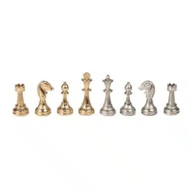 Gold and Silver-Plated Metal Chess Set Mignon Flower