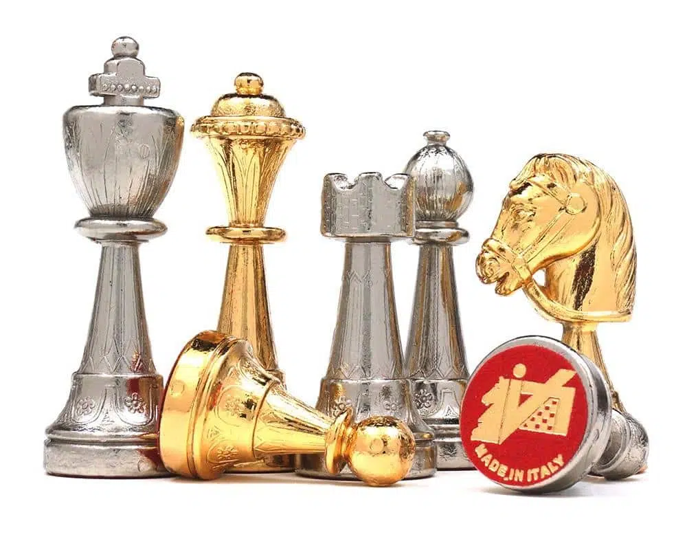 Classic Flower 1 Chess Set with Gold and Silver-Plated Metal Chess Pieces and Board - Image 6