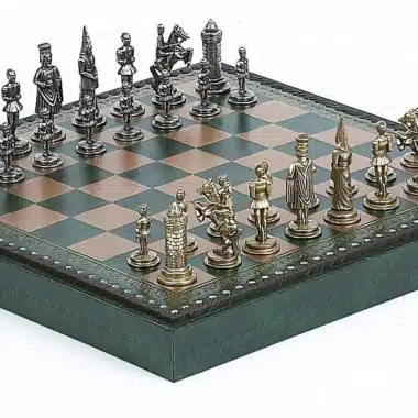 Camelot King Arthur XIII Chess Board with Storage and Metal Chess Set