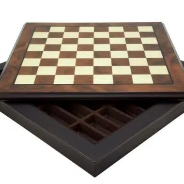 Alternative view of Romans vs Barbarians III Set – Walnut and Maple Chess Board & Solid Metal Chess Set