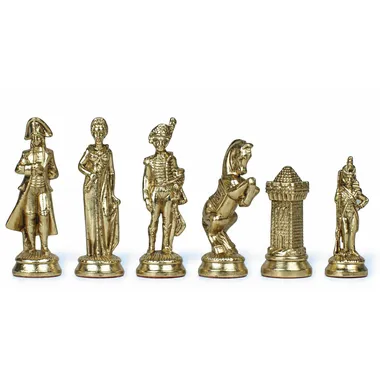 Grand Napoléon metal chess set, series of gold pieces