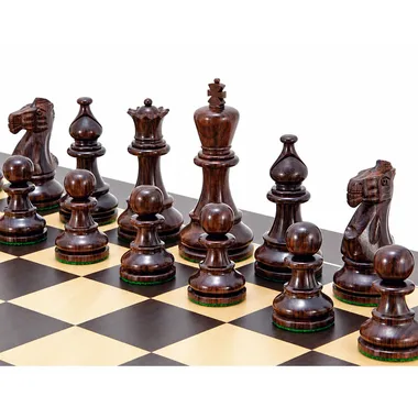 Golden rosewood pieces shown in detail on the wenge board