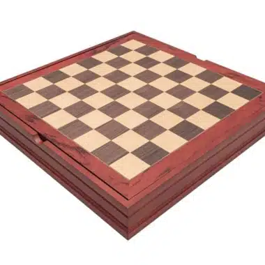 Walnut and Maple Wood Chess Board with Storage Compartment