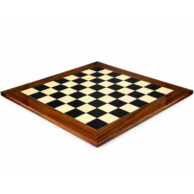 Black and White chess board, full view, rosewood root border